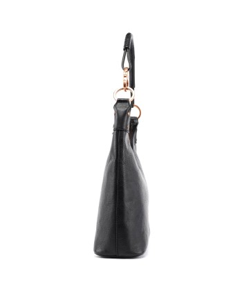 Black Buffalo Leather Hobo Shoulder Bag est présent 