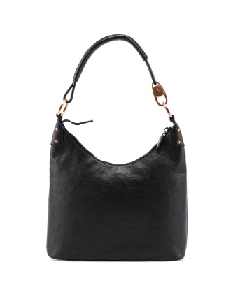 Black Buffalo Leather Hobo Shoulder Bag est présent 