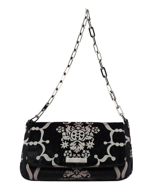 Black Velluto Baroque Chain Bag en stock