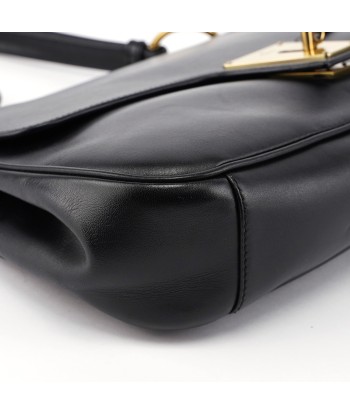 90643 Black Calfskin Buckle Shoulder Bag prix