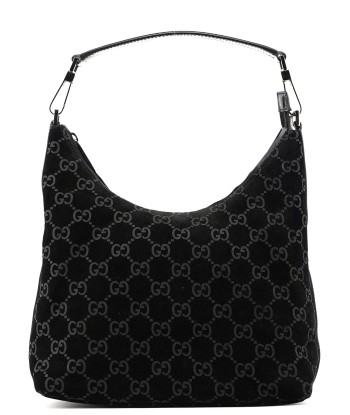 Black Suede GG Hobo Shoulder Bag 2024