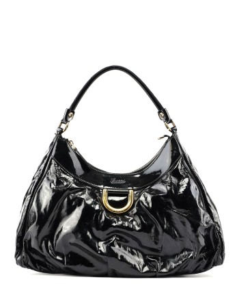 Black Patent Leather D-Ring Shoulder Bag JUSQU'A -70%! 