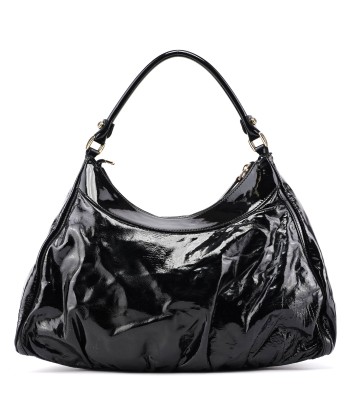 Black Patent Leather D-Ring Shoulder Bag JUSQU'A -70%! 