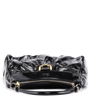 Black Patent Leather D-Ring Shoulder Bag JUSQU'A -70%! 