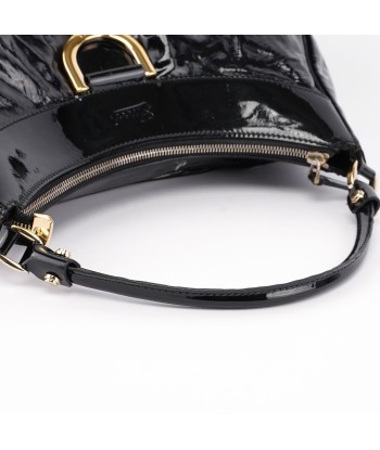 Black Patent Leather D-Ring Shoulder Bag JUSQU'A -70%! 