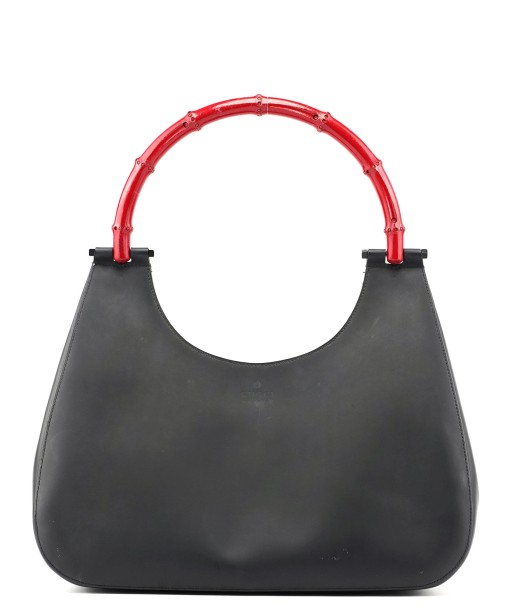 Matte Black Red Bamboo Shoulder Bag Venez acheter