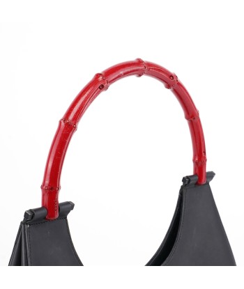 Matte Black Red Bamboo Shoulder Bag Venez acheter