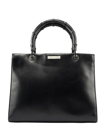 Black Calfskin Bamboo 2-Way Tote de l' environnement