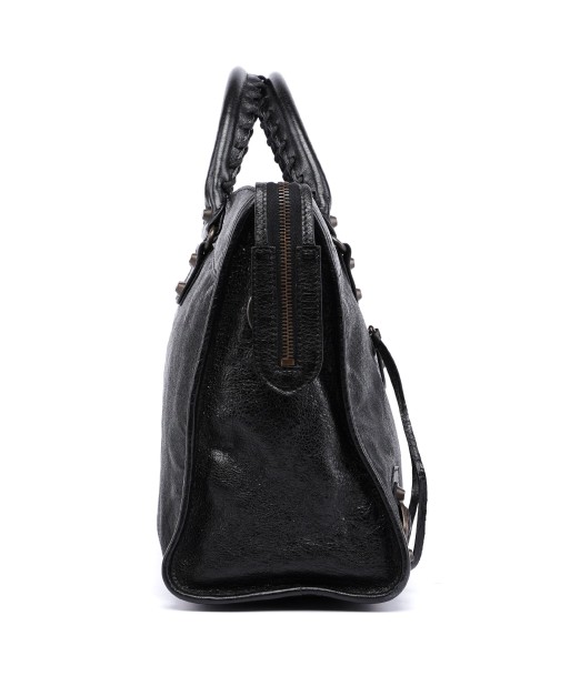 Black Leather City Bag solde