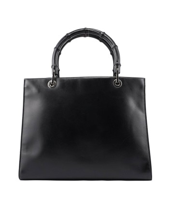 Black Calfskin Bamboo 2-Way Tote de l' environnement